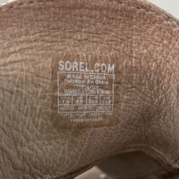 Sorel Nadia buckle stacked heel sandal strappy color is Kettle grey/beige - Picture 10 of 10